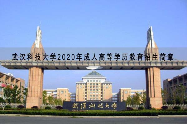 武汉科技大学2020年成人高等学历教育招生简章
