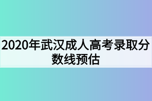 2020年武汉成人高考录取分数线预估
