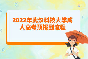 2022年武汉科技大学成人高考预报到流程