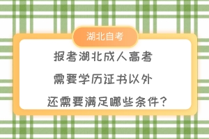 报考湖北成人高考需要学历证书以外，还需要满足哪些条件？