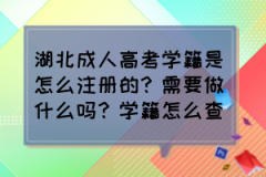 湖北成人高考学籍是怎么注册的？需要做什么吗