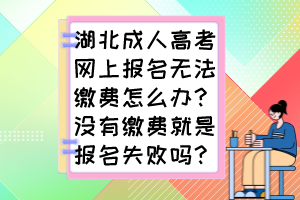 湖北成人高考网上报名无法缴费怎么办？没有缴费就是报名失败吗？