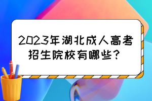 2023年湖北成人高考招生院校有哪些？