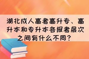 湖北成人高考高升专、高升本和专升本各报考层次之间有什么不同？