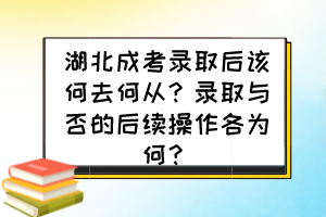 湖北成考录取后该何去何从？录取与否的后续操作各为何？