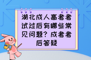 湖北成人高考考试过后有哪些常见问题？成考考后答疑