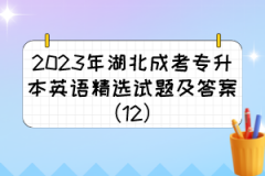 2023年湖北成考专升本英语精选试题及答案（12）