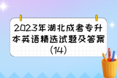 2023年湖北成考专升本英语精选试题及答案（14）