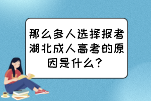 那么多人选择报考湖北成人高考的原因是什么？