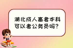 湖北成人高考本科可以考公务员吗？