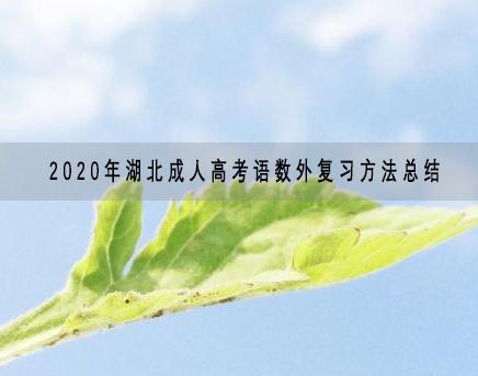 2020年湖北成人高考语数外复习方法总结