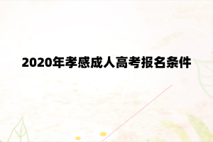 2020年孝感成人高考报名条件