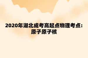 2020年湖北成考高起点物理考点:原子原子核