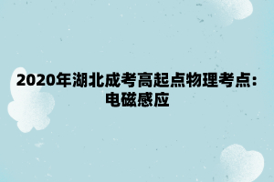 2020年湖北成考高起点物理考点:电磁感应