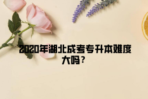 2020年湖北成考专升本难度大吗？
