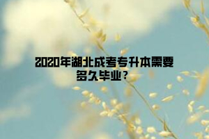 2020年湖北成考专升本需要多久毕业？