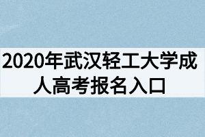 2020年武汉轻工大学成人高考报名入口