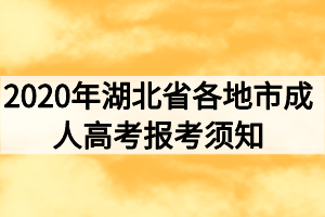 2020年湖北省各地市成人高考报考须知