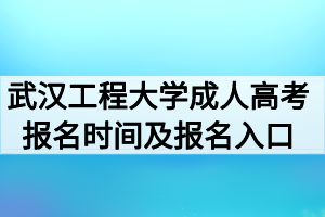 2020年武汉工程大学成人高考报名时间及报名入口