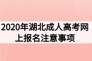 2020年湖北成人高考网上报名注意事项