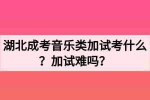 湖北成考音乐类加试考什么？加试难吗？