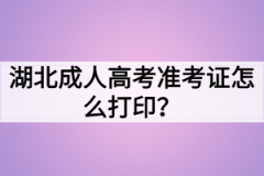 湖北成人高考准考证怎么打印？准考证打印注意事项有哪些？