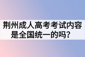 荆州成人高考考试内容是全国统一的吗？