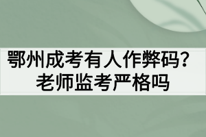 鄂州成考有人作弊码？老师监考严格吗