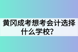 黄冈成考想考会计选择什么学校？