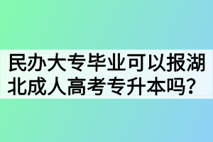民办大专毕业可以报湖北成人高考专升本吗？