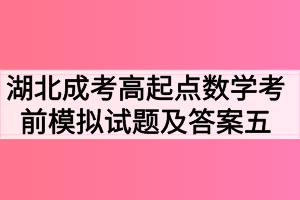 2020年湖北成人高考高起点数学考前模拟试题及答案五