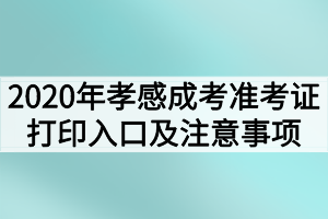 2020年孝感成人高考准考证打印入口及注意事项