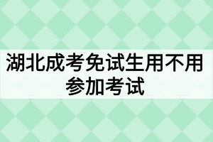 湖北成考免试生用不用参加考试？