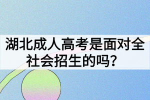 湖北成人高考是面对全社会招生的吗？