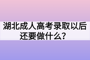 湖北成人高考录取以后还要做什么？