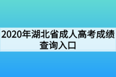 2020年湖北省成人高考成绩查询入口：湖北省教育考试院