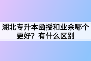 湖北专升本函授和业余哪个更好？有什么区别