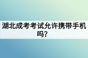 湖北成考考试允许携带手机吗？