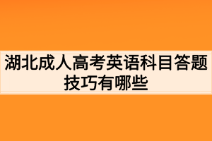 湖北成人高考英语科目答题技巧有哪些