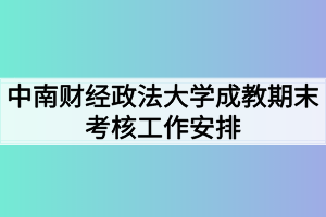 中南财经政法大学成教期末考核工作安排