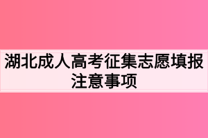 湖北成人高考征集志愿填报注意事项