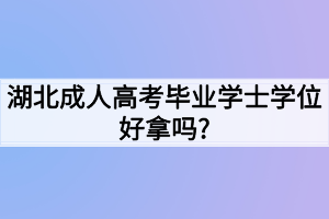 湖北成人高考毕业学士学位好拿吗?