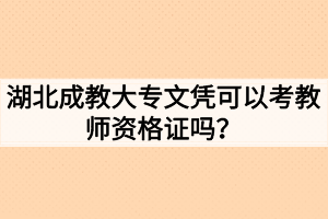 湖北成教大专文凭可以考教师资格证吗？