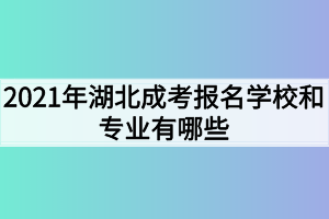 2021年湖北成考报名学校和专业有哪些