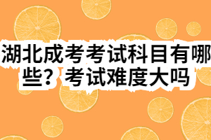 湖北成考考试科目有哪些？考试难度大吗
