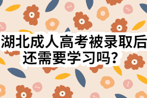湖北成人高考被录取后还需要学习吗？