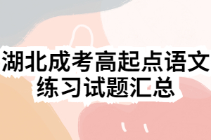 湖北成考高起点语文练习试题汇总