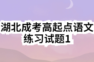 湖北成考高起点语文练习试题1