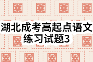 湖北成考高起点语文练习试题3