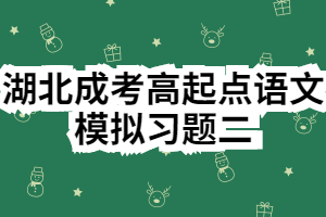 湖北成考高起点语文模拟习题二